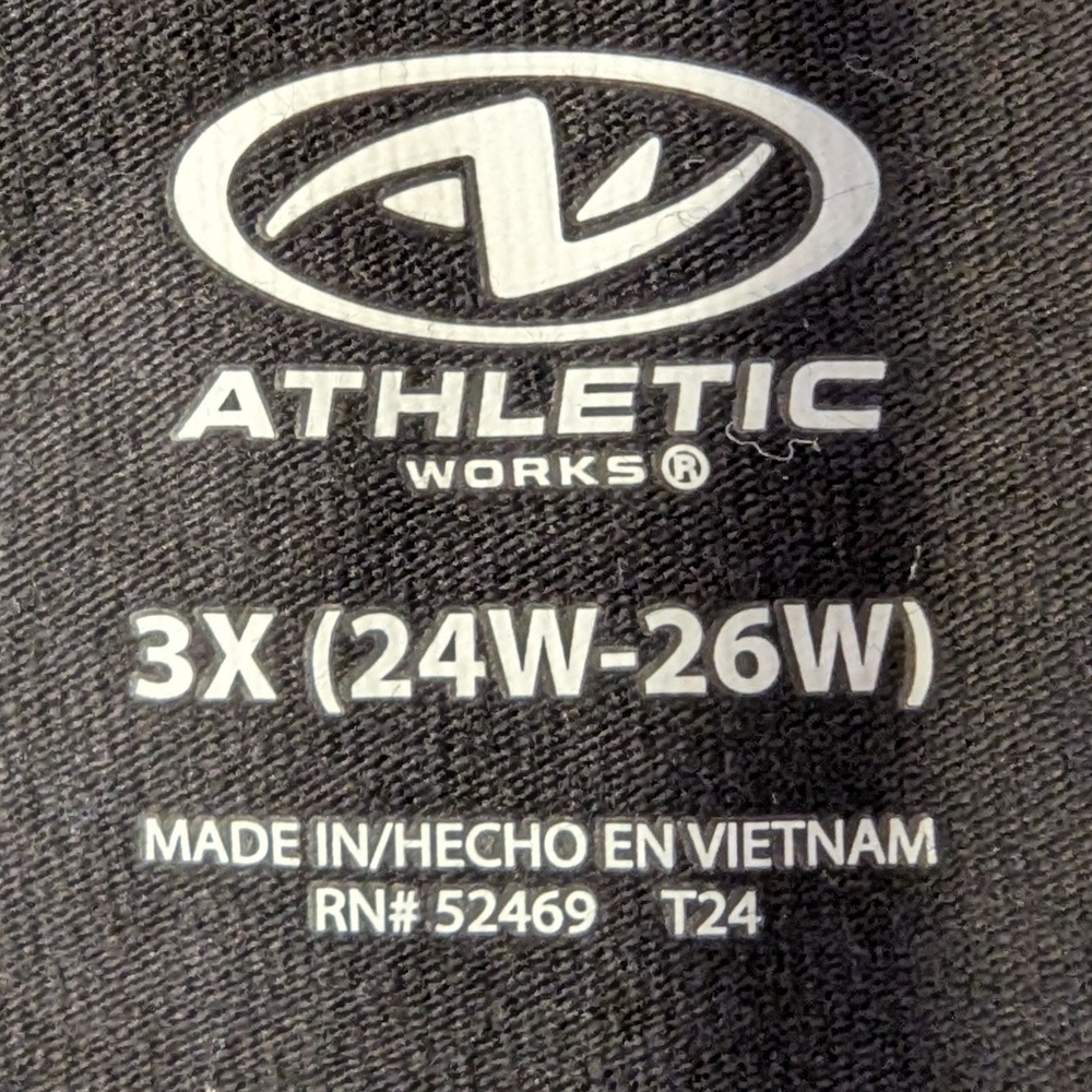 Athletic Works Active Pants 3X 24W-26W Black Stretch Relaxed Fit Plus size NWT - Picture 5 of 5